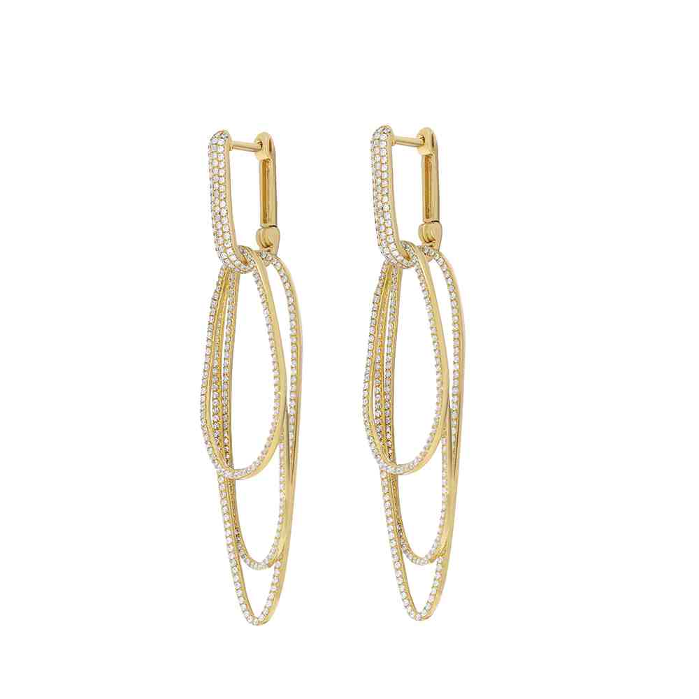 Overlapping Oval Drop Earrings ER21555A